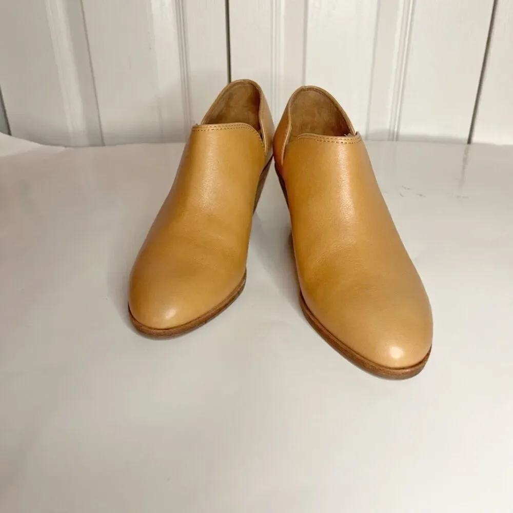 Madewell Gloria Buttery Leather Ankle Slip On Block Heel Pointed Toe Shoe Boot